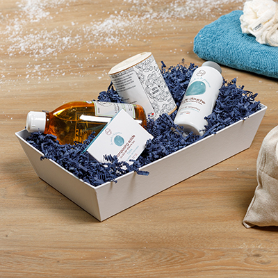 Corbeille carton rectangulaire blanc 33 x 20 x 7,4 cm, paquet de 10 - Corbeilles carton-1