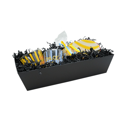 Corbeille carton rectangulaire noir 33 x 20 x 7,4 cm, paquet de 10 - Corbeilles carton-2