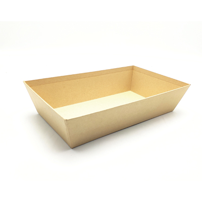 Carton rectangulaire naturel 33 x 20 x 7,4 cm, paquet de 10 - Corbeilles carton-1