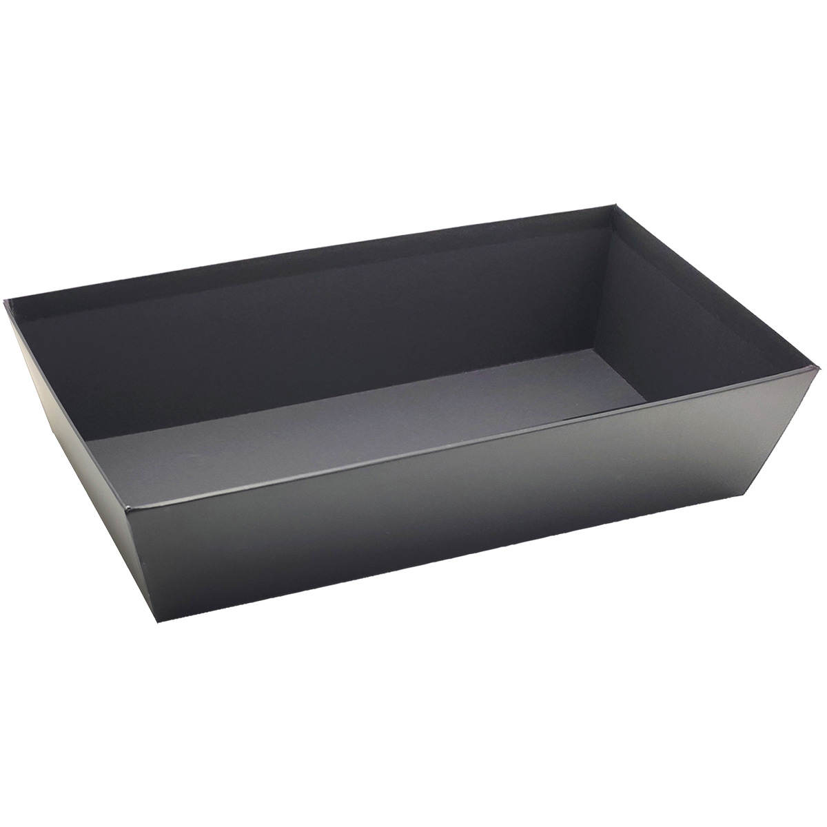 Corbeille carton rectangulaire noir 33 x 20 x 5,5 cm, paquet de 10 - Corbeilles carton