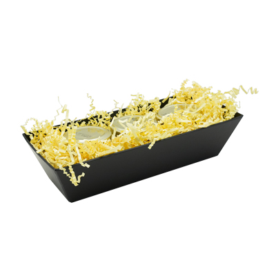 Corbeille carton rectangulaire noir 24 x 10 x 6 cm, paquet de 10 - Corbeilles carton-1