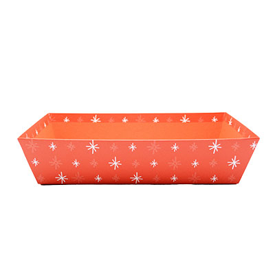 Corbeilles carton avec étoiles - rouge / blanc - L 33 x P 20 - Corbeilles carton de Noël