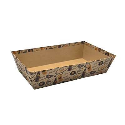 Corbeille carton rectangle Bière 33x20x7.5 cm - brun / orange / noir - Corbeilles carton