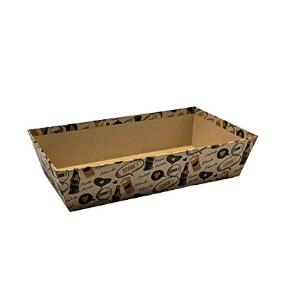 Corbeille carton rectangle Bière 33x20x7.5 cm - brun / orange / noir - Corbeilles carton-1