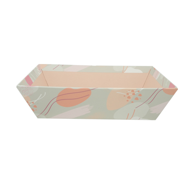 Corbeille carton ronde Beauté ø 20,5 x 3 cm beige clair / terracotta, paquet de 10 - Corbeilles carton-1