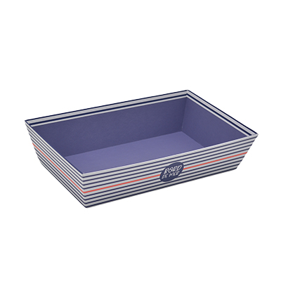 Corbeille rectangle carton bleu marine mer 33x20x7,5cm - Corbeilles carton