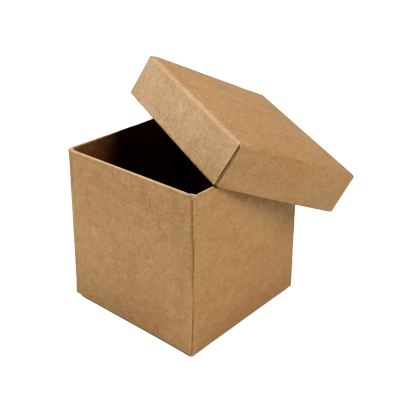 Boîte carrée kraft à couvercle amovible - 12 x 12 x12 cm - Boites cloches-2