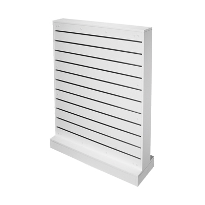 Présentoir rainuré 2 faces blanc Narrow 104 x 30 x 133 cm MDF - Gondole double face - Gondole Centrale - Meubles rainurés