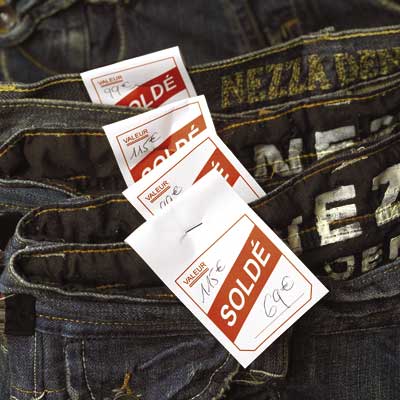 Étiquette chevalet SOLDÉ 54 x 120 mm - Etiquette Soldes - Lot de 1000 - Étiquettes chevalets-1