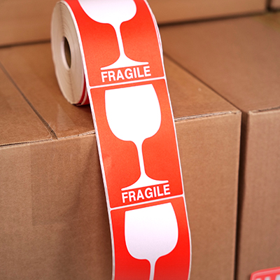 Étiquettes adhésives Forme verre + FRAGILE - Marquage d'expédition-1