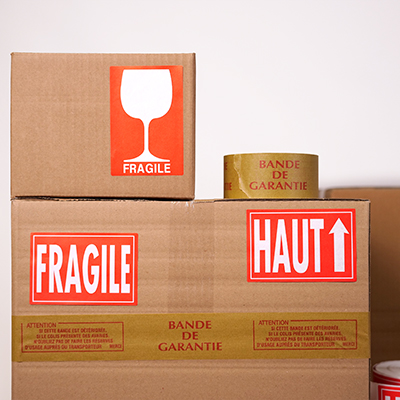 Étiquettes adhésives Forme verre + FRAGILE - Marquage d'expédition-3