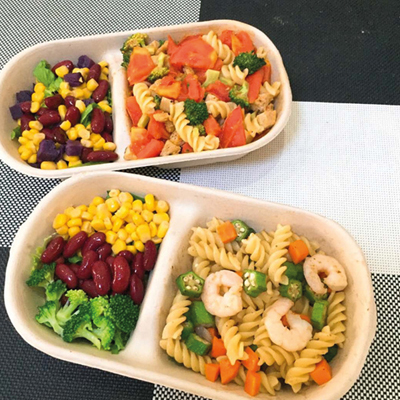 Boîte à compartiments 850ml bagasse 23,5 x 13 x 5 cm - Paquet de 50 - Lunchbox et plateaux repas-1