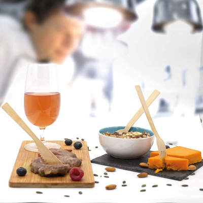 Fourchettes en bambou - Couverts jetables-1