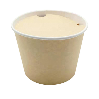 Seau de poulet avec couvercle - kraft - 2500 ml - Snacking