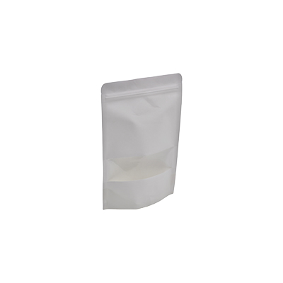 Doypack sachets kraft à fenêtre et fermeture zip - blanc - 500 ml - Sachets kraft alimentaires