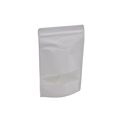 Doypack sachets kraft à fenêtre et fermeture zip - blanc - 750 ml - Sachets kraft alimentaires