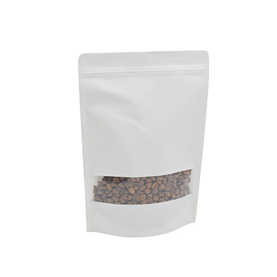 Doypack sachets kraft à fenêtre et fermeture zip - blanc - 750 ml - Sachets kraft alimentaires-1