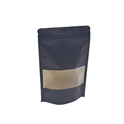Doypack sachets kraft à fenêtre et fermeture zip - noir - 750 ml - Sachets kraft alimentaires