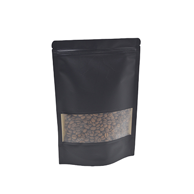 Doypack sachets kraft à fenêtre et fermeture zip - noir - 750 ml - Sachets kraft alimentaires-1