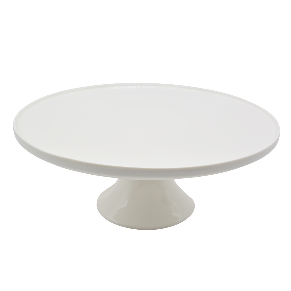 Plat de présentation sur pied céramique Ø28cm - Présentoir à gâteau - Blanc - Plats jetables et Plats de présentation