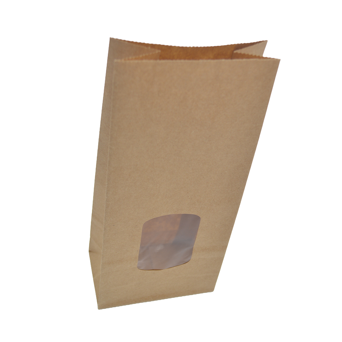 Sachet SOS kraft brun à fenêtre 250ml doublé OPP Thermosoudable et étanche aux graisses - Lot de 100 - Sacs SOS avec fenêtre-1