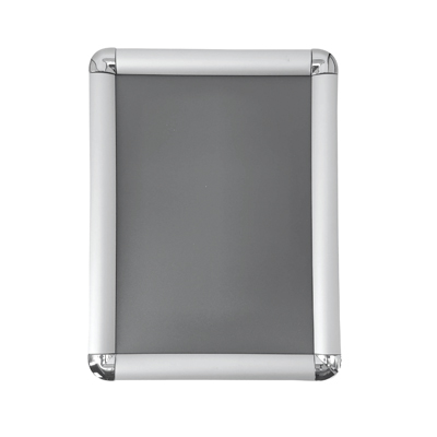 Cadre clic clac aluminium - Cadre clipsable - A4 - gris - angles arrondis - Porte-visuels muraux - à suspendre