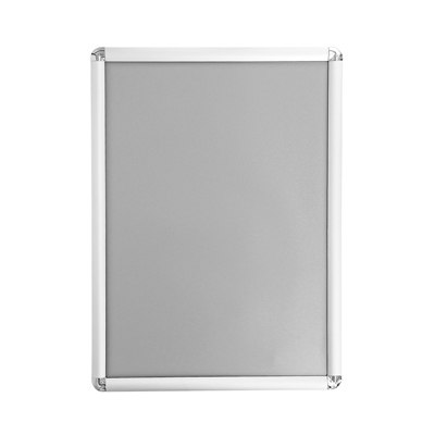 Cadre clic clac aluminium - Cadre clipsable - A2 - gris - angles arrondis - Porte-visuels muraux - à suspendre