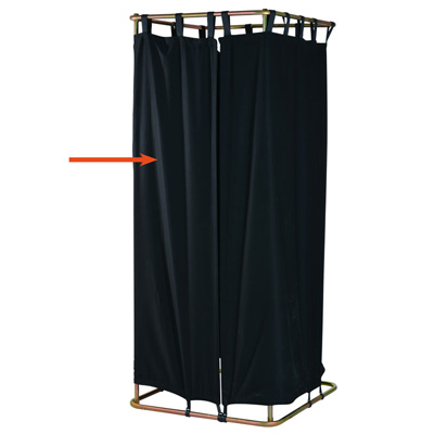 Rideau cabine d'essayage avec crochets 175 x 311 cm, noir, coton - Cabines d'essayage