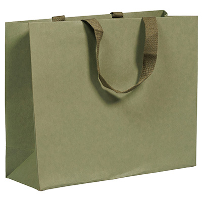 Sacs cadeaux kraft - vert tilleul - 36 + 13 x H 30 cm - Sacs kraft luxe