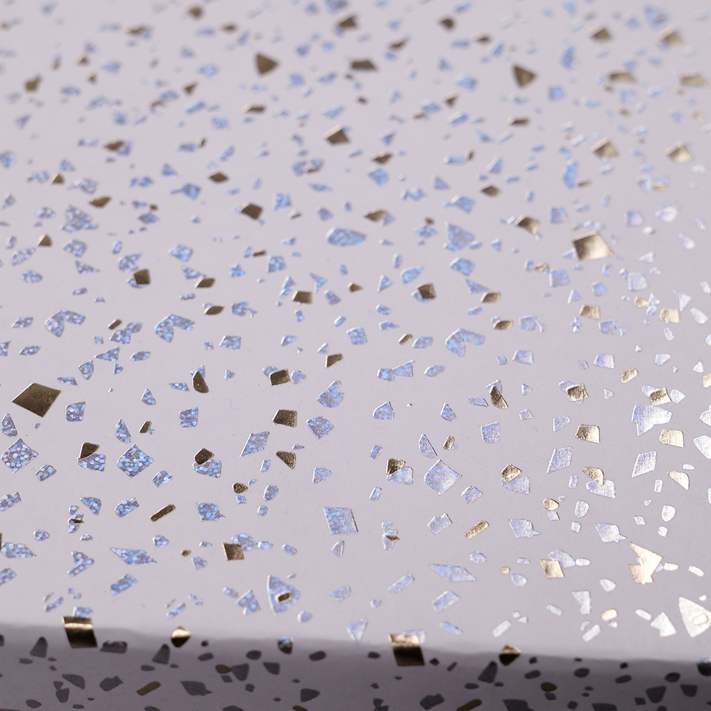 Boîtes cadeaux Terrazzo à couvercle amovible - blanc / brun - 19 x 13 x H 8,5 cm - Boites cloches-2