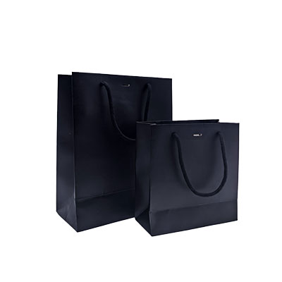 Sacs pelliculés noir mat avec fenêtre - 22 + 11 x 28 cm - Sacs pelliculés unis, poignées cordelette-4