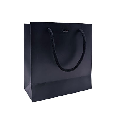 Sacs pelliculés noir mat avec fenêtre - 18 + 8 x 19 cm - Sacs pelliculés poignées cordelette-1