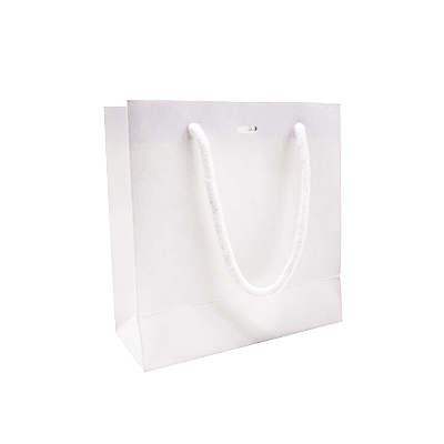Sacs pelliculés blanc mat avec fenêtre - 18 + 8 x 19 cm - Sacs pelliculés poignées cordelette-1