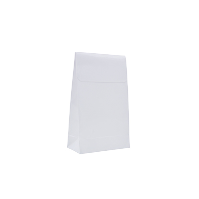 Pochettes cadeaux pelliculées blanc brillant 10+4,5x16cm - Pochettes cadeaux luxe-1