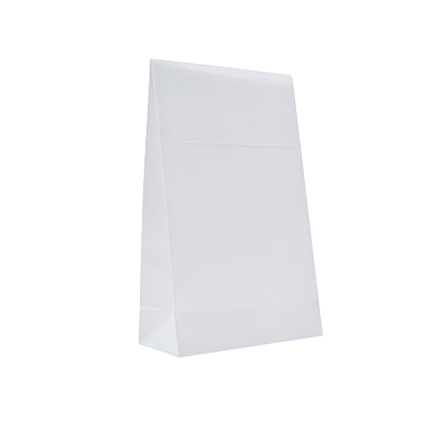 Pochette cadeau luxe blanche brillante pelliculée, adhésive 14+5,5x23 cm  – Paquet de 50 - Pochettes cadeaux luxe