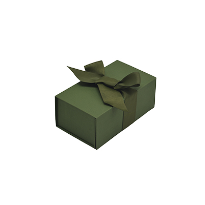 Boîte cadeau tissu avec noeud kaki mat 18 x 10 x 7 cm, paquet de 5 - Boites cadeaux carton pliables