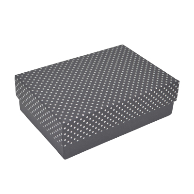 Boîte cadeau cloche rectangulaire noire à pois argentés 14,5x10x5cm – Paquet de 10 - Boites cloches