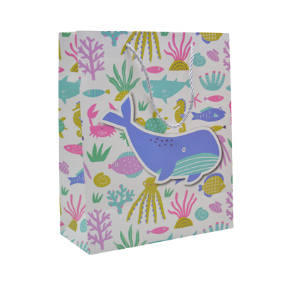 Sac papier motif animaux de la jungle 26x12x32 cm – Paquet de 20 - Sacs pelliculés à motifs