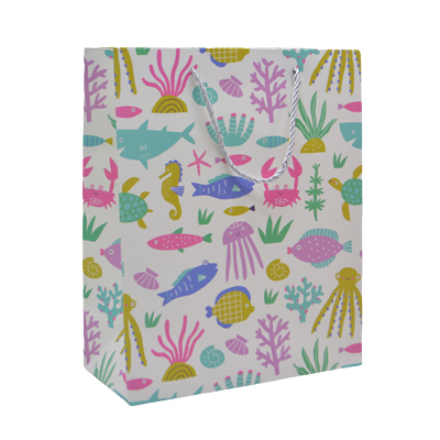 Sac papier motif animaux de la jungle 26x12x32 cm – Paquet de 20 - Sacs pelliculés à motifs-1