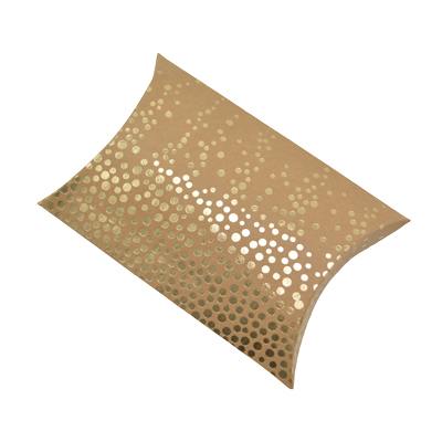 Boîte berlingot kraft à pois or dorés à chaud 11x9 cm – Lot de 20 - Boites berlingots