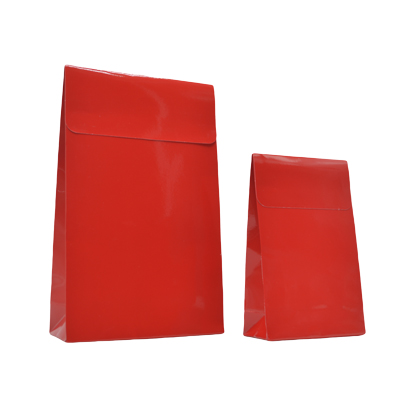 Pochettes cadeaux papier pelliculées rouge adhésives 10x4,5x16cm – Paquet de 50 - Pochettes cadeaux luxe-1