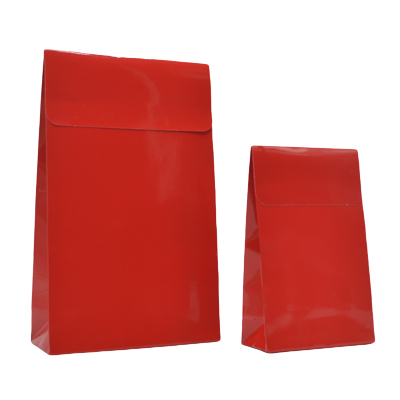 Pochettes cadeaux papier pelliculées rouge adhésives 10x4,5x16cm – Paquet de 50 - Pochettes cadeaux luxe-2