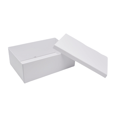Boîtes cadeaux pliables blanches couvercle amovible 34+25x12 cm 1200g/m² – Paquet de 4 - Boites cadeaux carton pliables