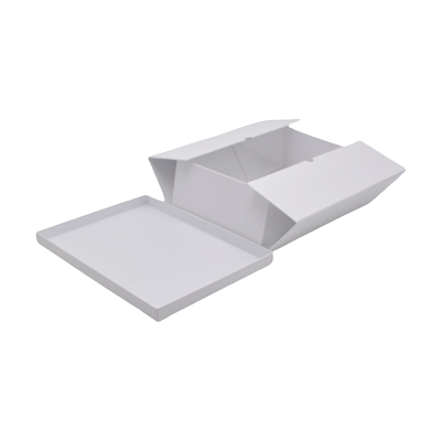 Boîtes cadeaux pliables blanches couvercle amovible 39+28x13,5 cm 1300g/m² – Paquet de 4 - Boites cadeaux carton pliables-2