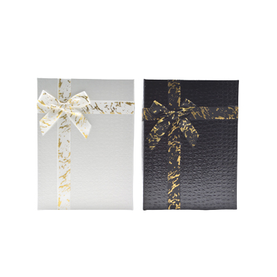 Boîtes cadeaux noires texturées 26x19x8cm – ruban or – Paquet de 4 - Boites cloches-1