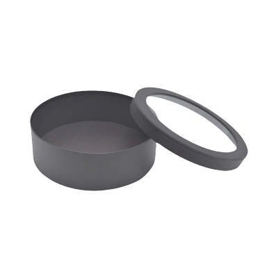 Boîtes rondes noires fenêtre 18x6cm - Paquet de 4 - Boites cloches-3