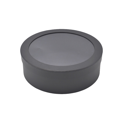 Boîtes rondes noires fenêtre 25x8cm – Paquet de 4 - Boites cloches
