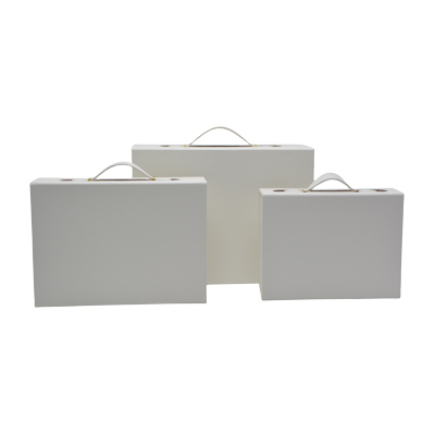 Boîte cadeau carton blanche avec poignée 24x18,2x8cm – Paquet de 5 - Boites carton avec poignée-2