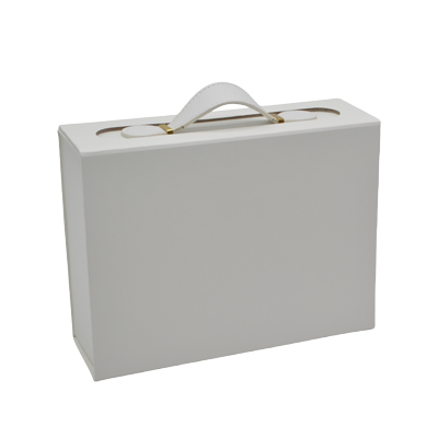 Boites cadeaux carton pliables blanches 28,2x20,2x9,2cm avec poignée – Paquet de 5 - Boites carton avec poignée-1