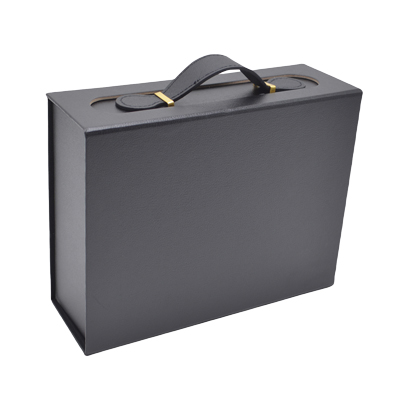 Boites cadeau carton noires avec poignée 28,2x20,2x9,2cm – Paquet de 5 - Boites carton avec poignée